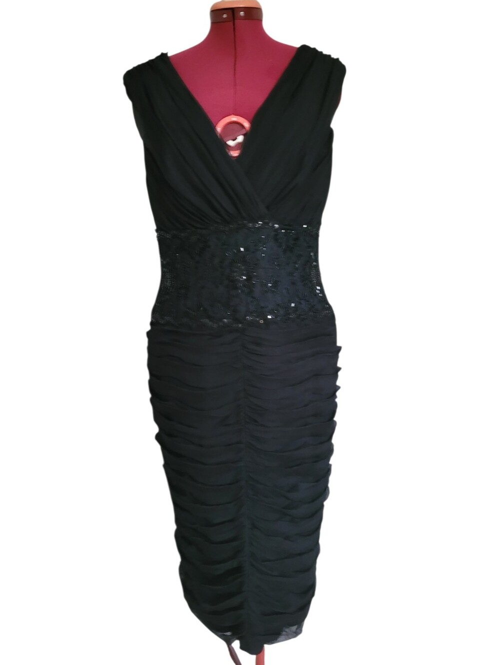 100% Silk Tadashi Chiffon Tiered Dress 16 Formal Wedding